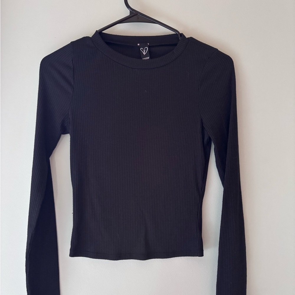 Windsor Black Ribbed Long Sleeve Top Women’s Size Small